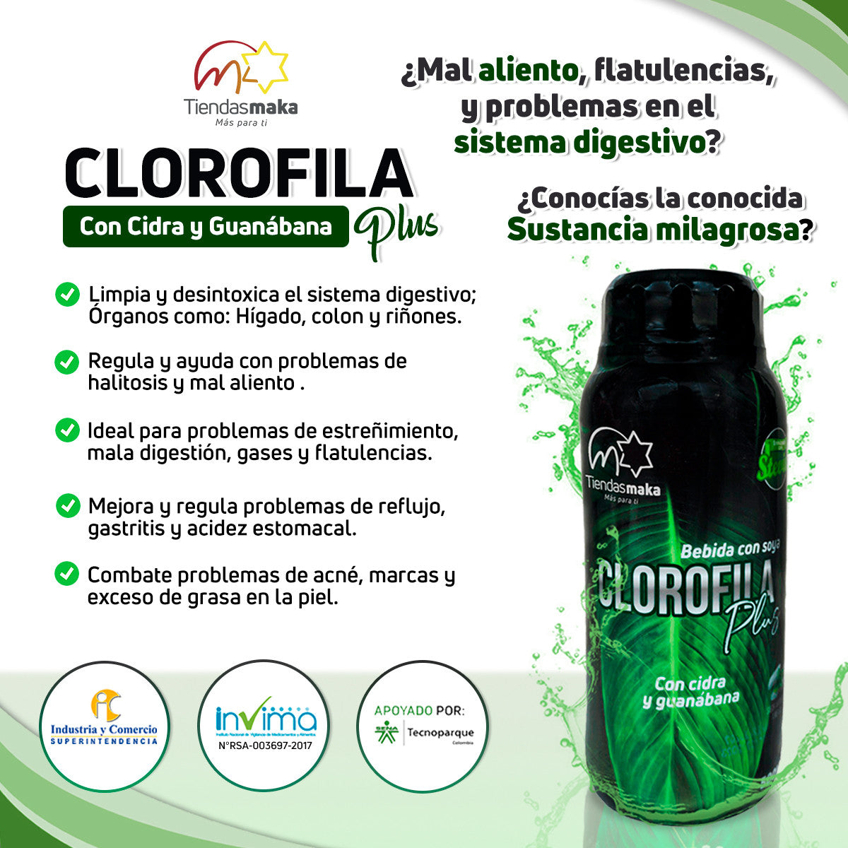 CLOROFILA PLUSS - Elimina Gastritis